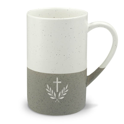 Cross & Olive Branch Christian Speckled Ceramic Mug