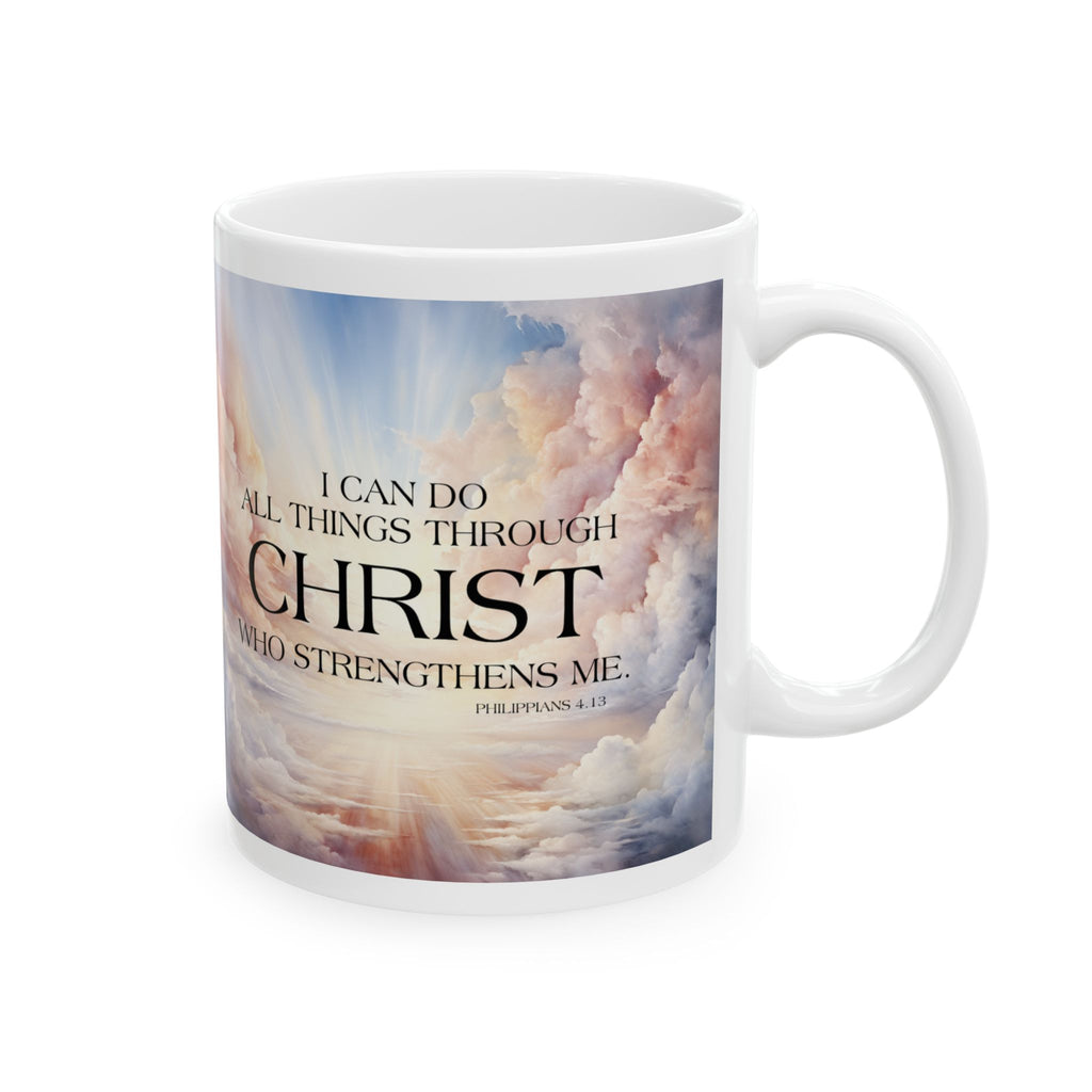 I Can Do All Things Through Christ Mug,  Philippians 4:13 Inspirational Mug