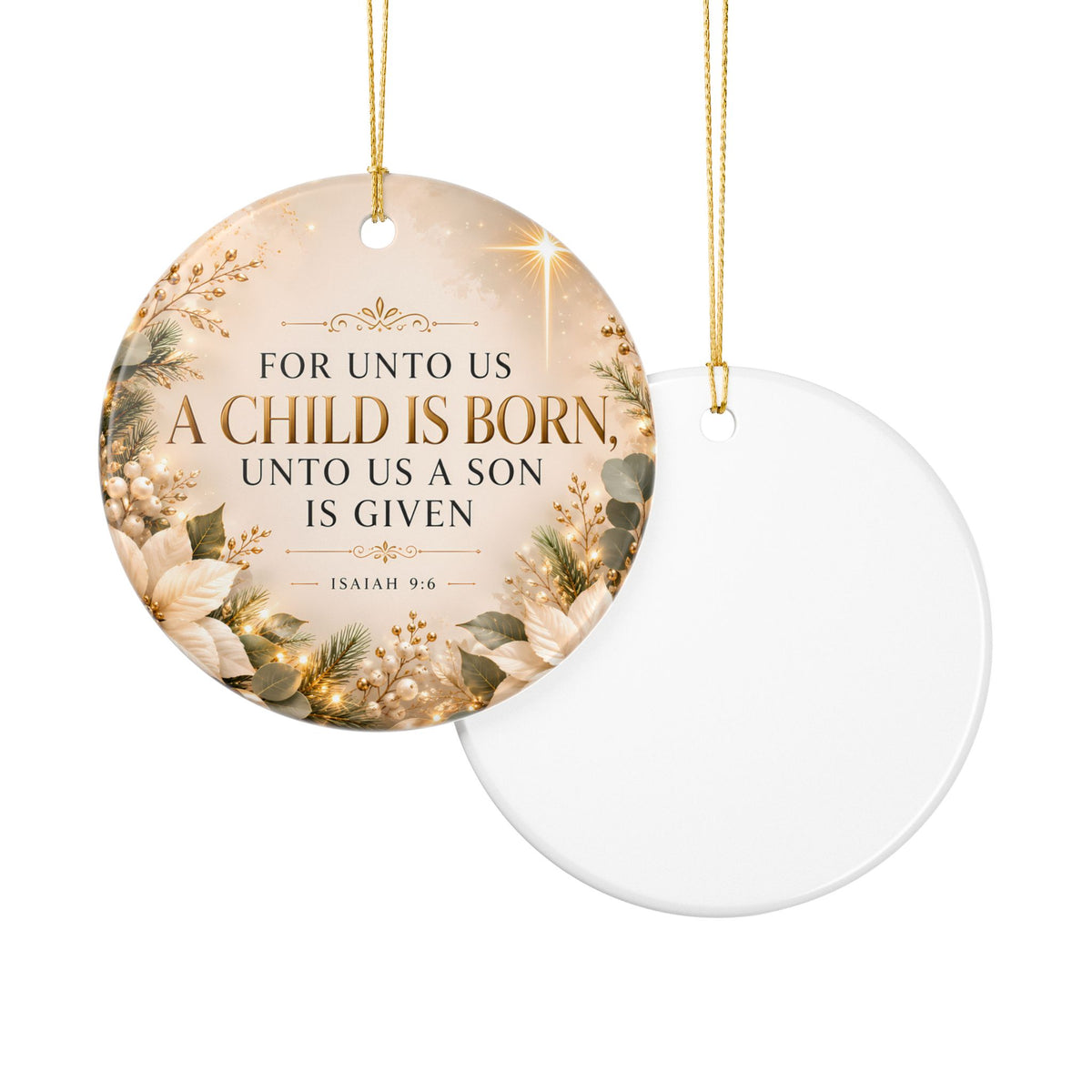 For Unto Us a Child Is Born Ornament – Isaiah 9:6