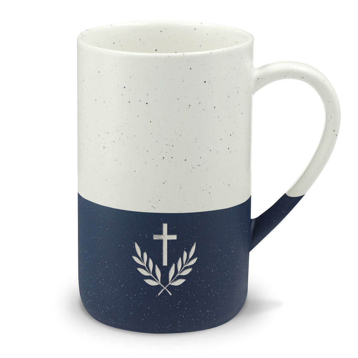 Cross & Olive Branch Christian Speckled Ceramic Mug