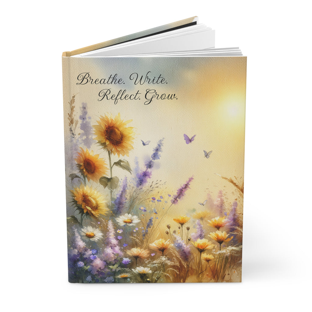 Breathe Write Reflect Grow Floral Lined Hardcover Journal