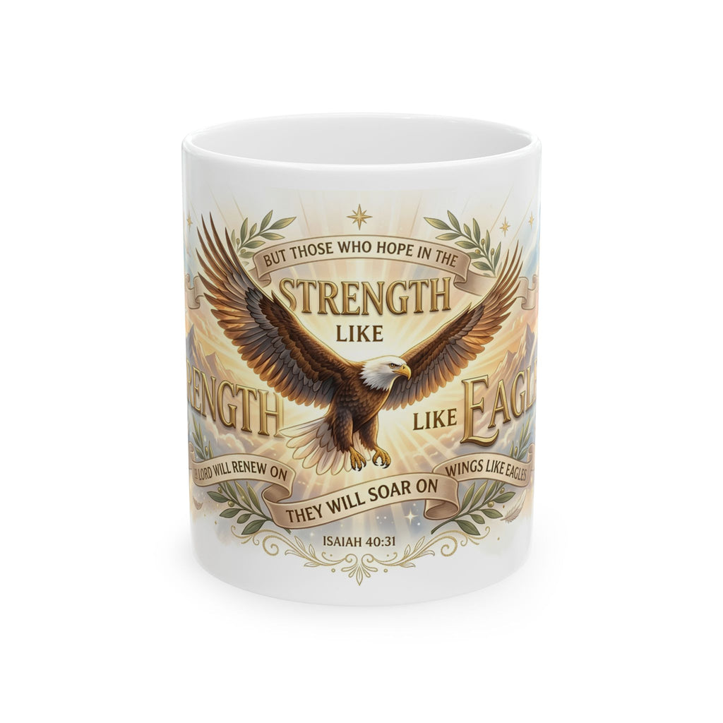 Strength Like Eagles Isaiah 40:31 Mug, Inspirational Bible Verse Coffee Mug