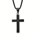 Lord's Prayer Engraved Cross Necklace, Christian Cross Pendant with Scripture