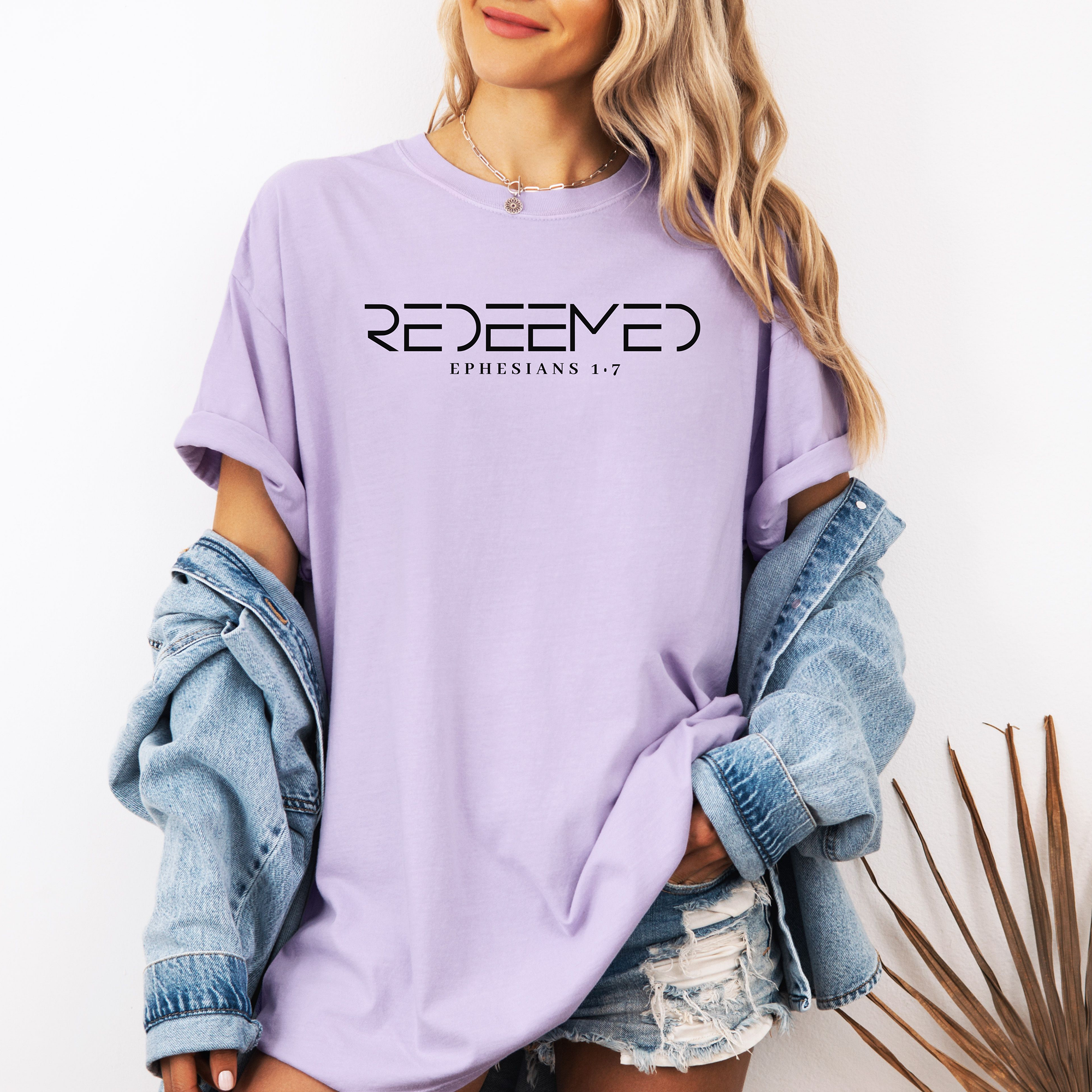 Redeemed Christian T-Shirt, Ephesians 1:7 Faith Graphic Tee