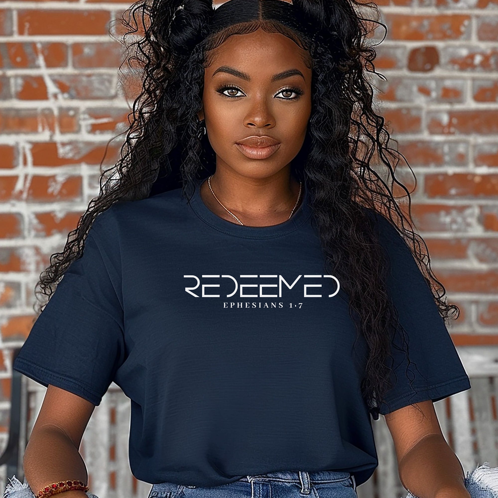 Redeemed Christian T-Shirt, Ephesians 1:7 Faith Graphic Tee