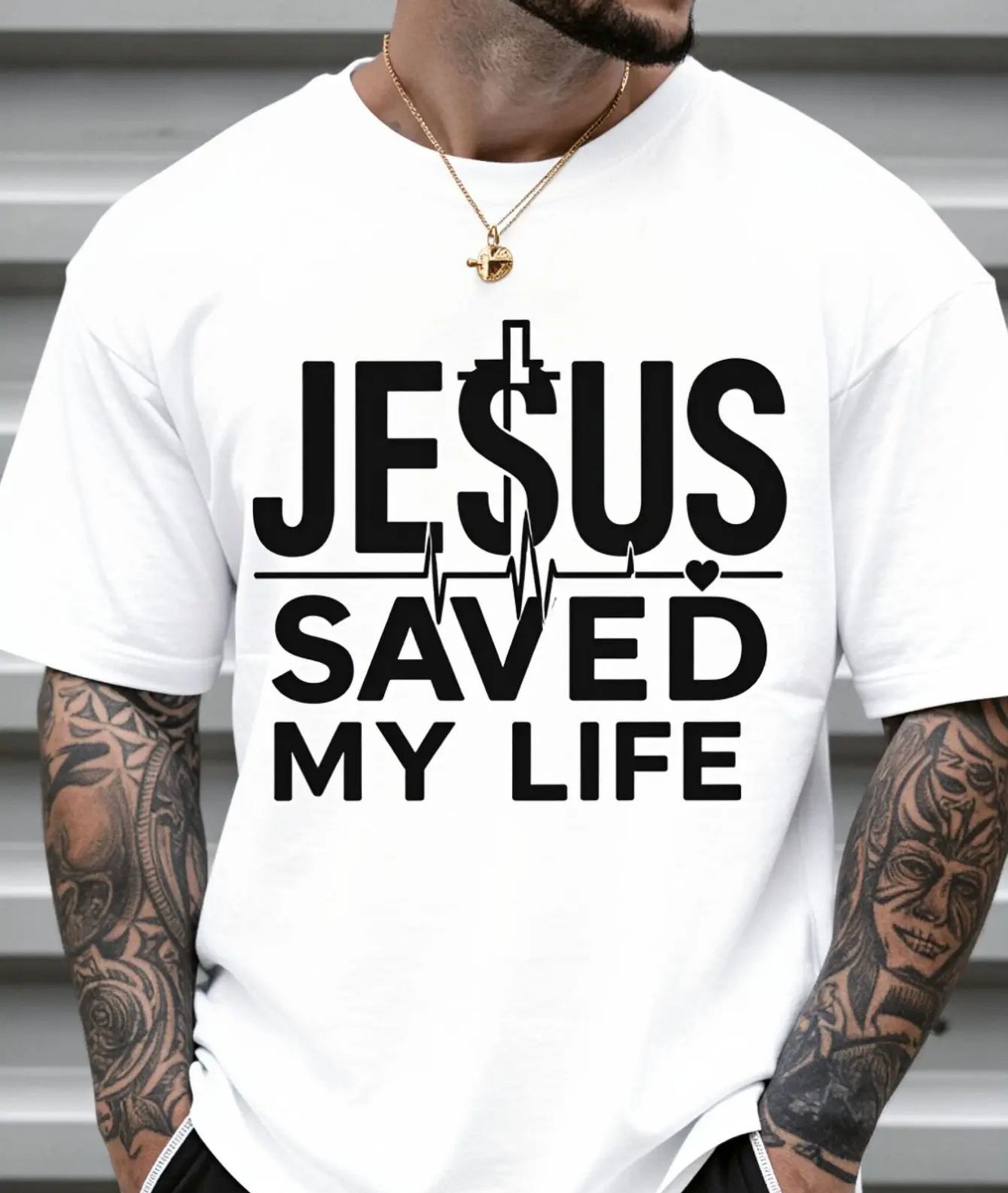 Jesus Saved My Life T-Shirt, Christian Cross Graphic Tee