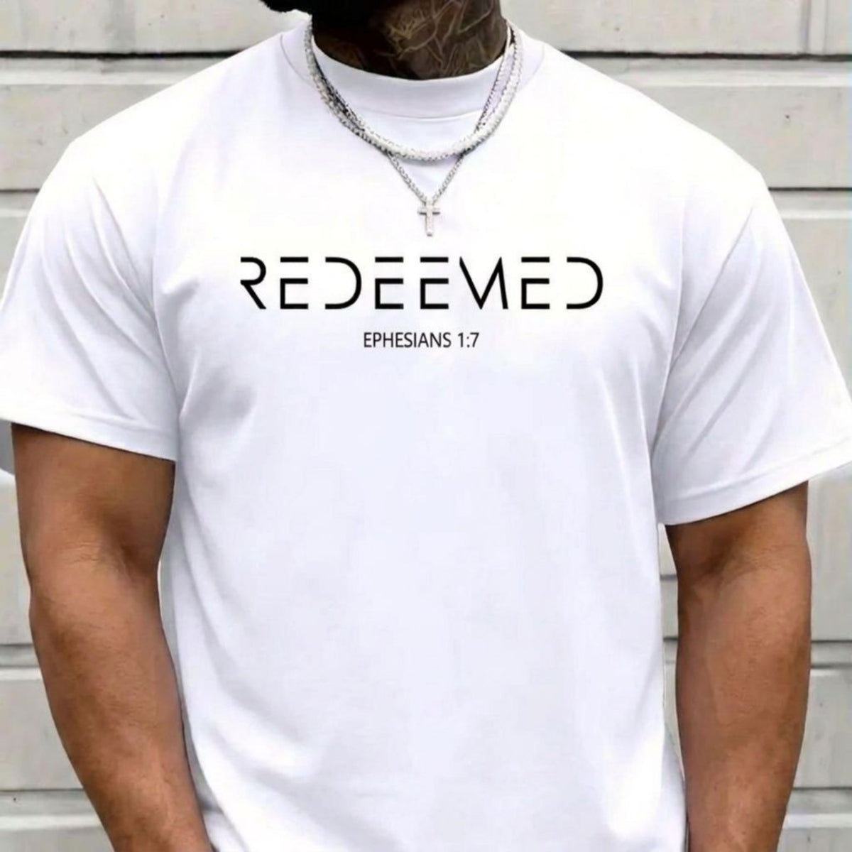 Redeemed Christian T-Shirt, Ephesians 1:7 Faith Graphic Tee