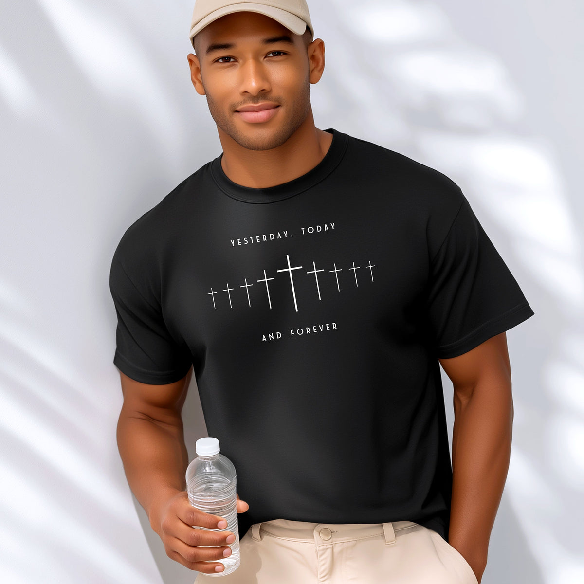 Yesterday, Today And Forever Christian T-Shirt, Timeless Cross Faith Tee