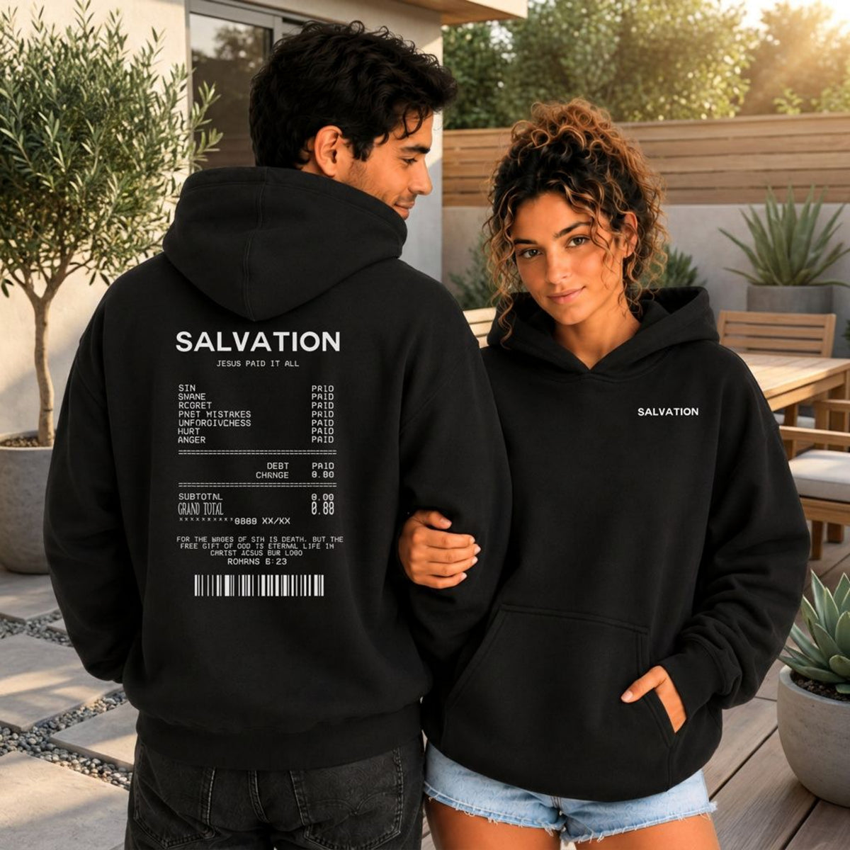 Salvation Receipt Hoodie, Jesus Paid It All Romans 6:23