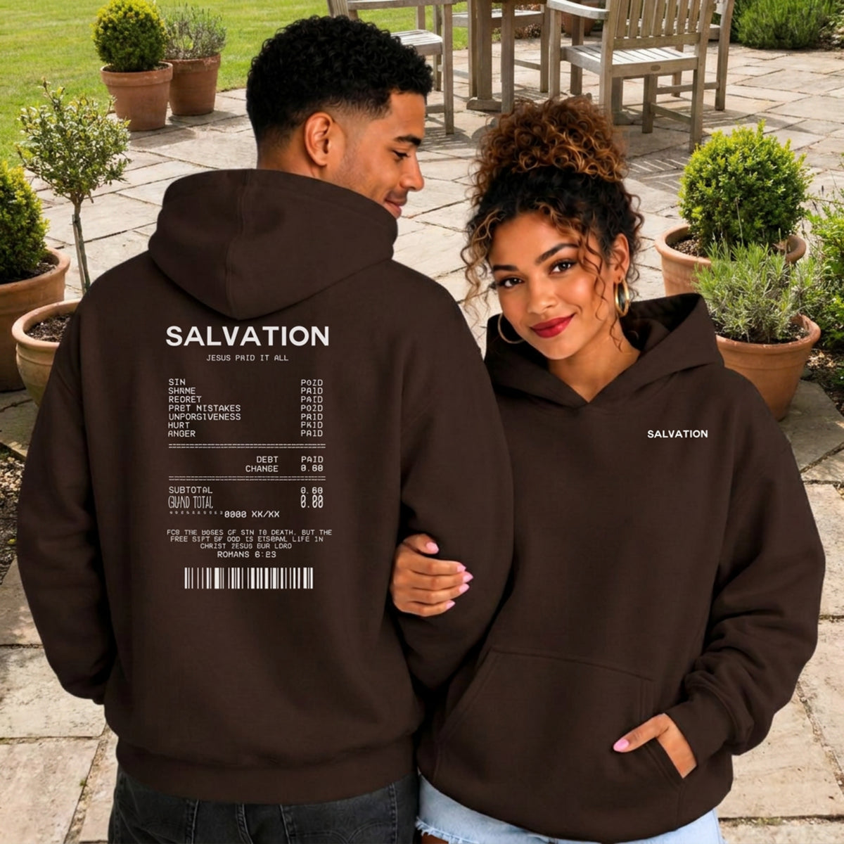 Salvation Receipt Hoodie, Jesus Paid It All Romans 6:23