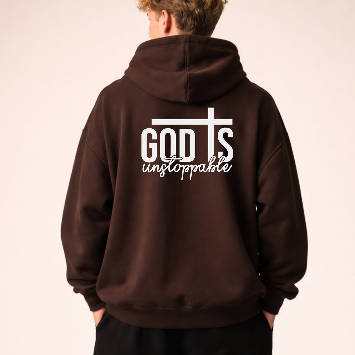 God Is Unstoppable Christian Hoodie, Bold Faith Back Design