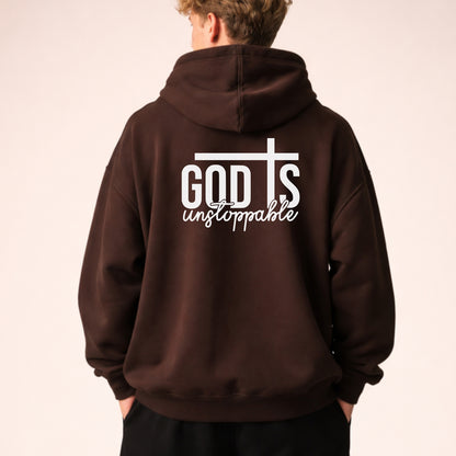 God Is Unstoppable Christian Hoodie, Bold Faith Back Design