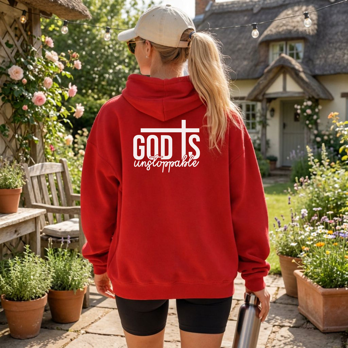 God Is Unstoppable Christian Hoodie, Bold Faith Back Design