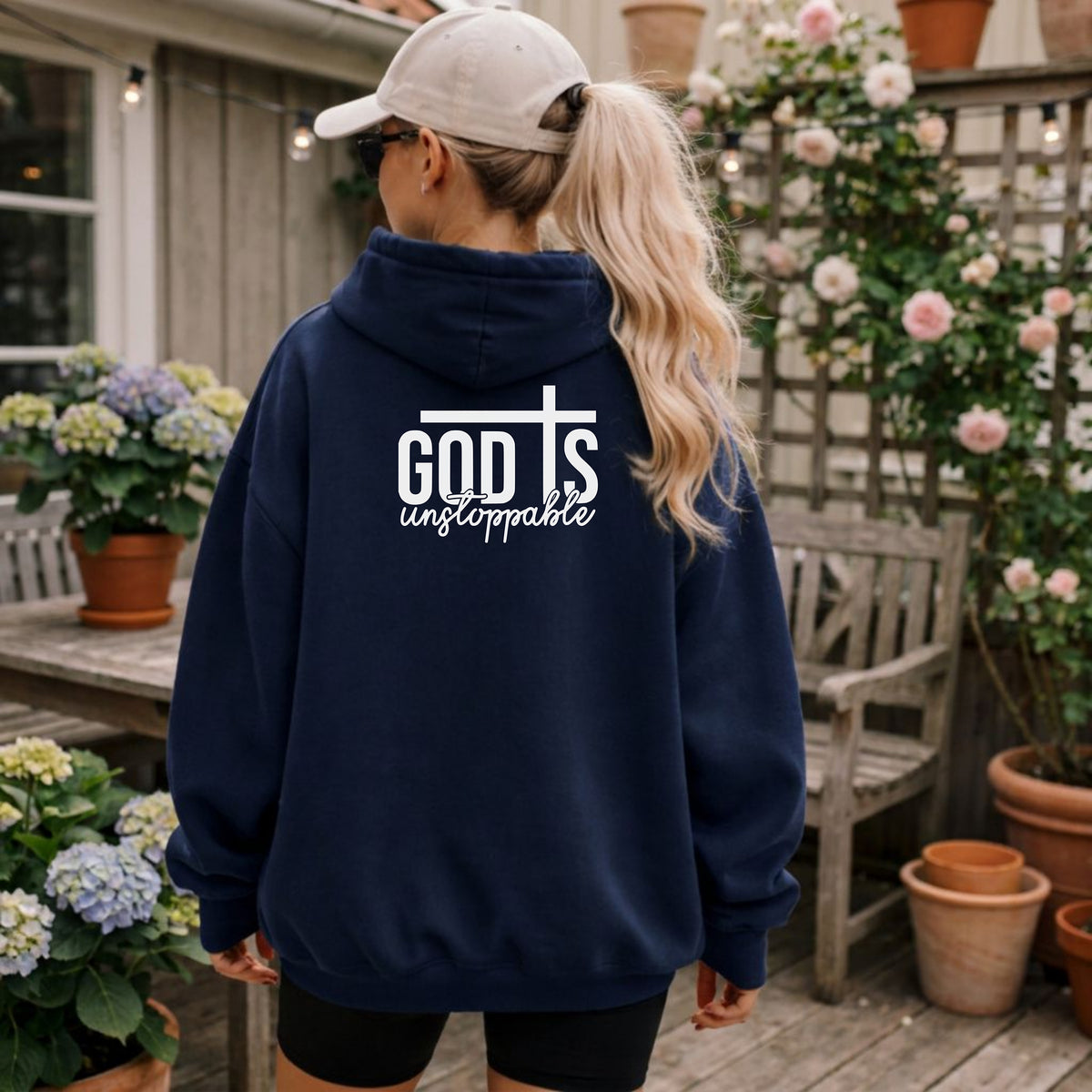 God Is Unstoppable Christian Hoodie, Bold Faith Back Design