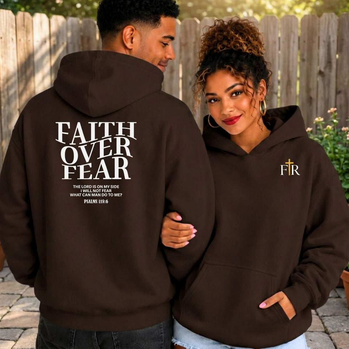 Faith Over Fear Christian Hoodie, Psalm 118-6 Scripture Pullover