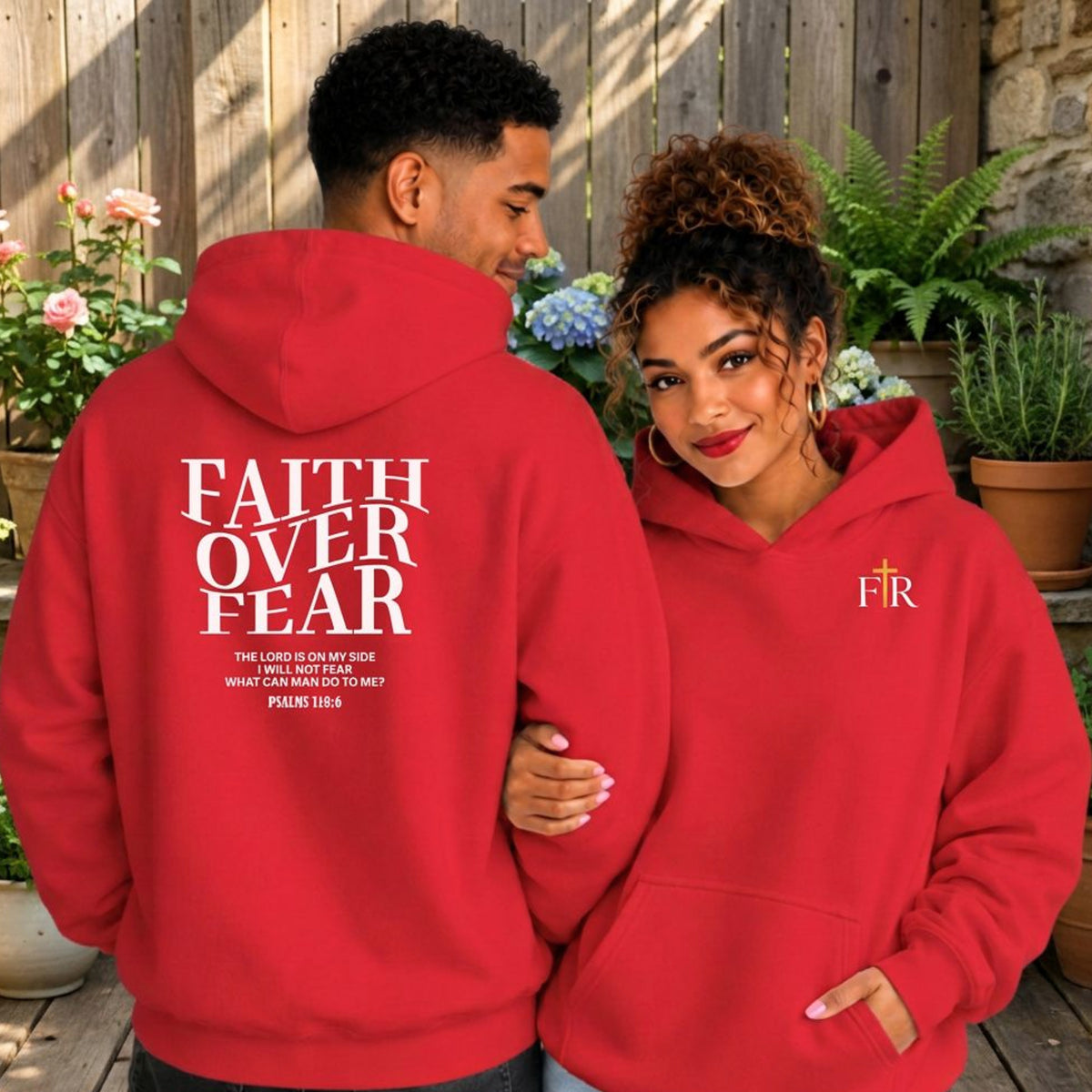 Faith Over Fear Christian Hoodie, Psalm 118-6 Scripture Pullover