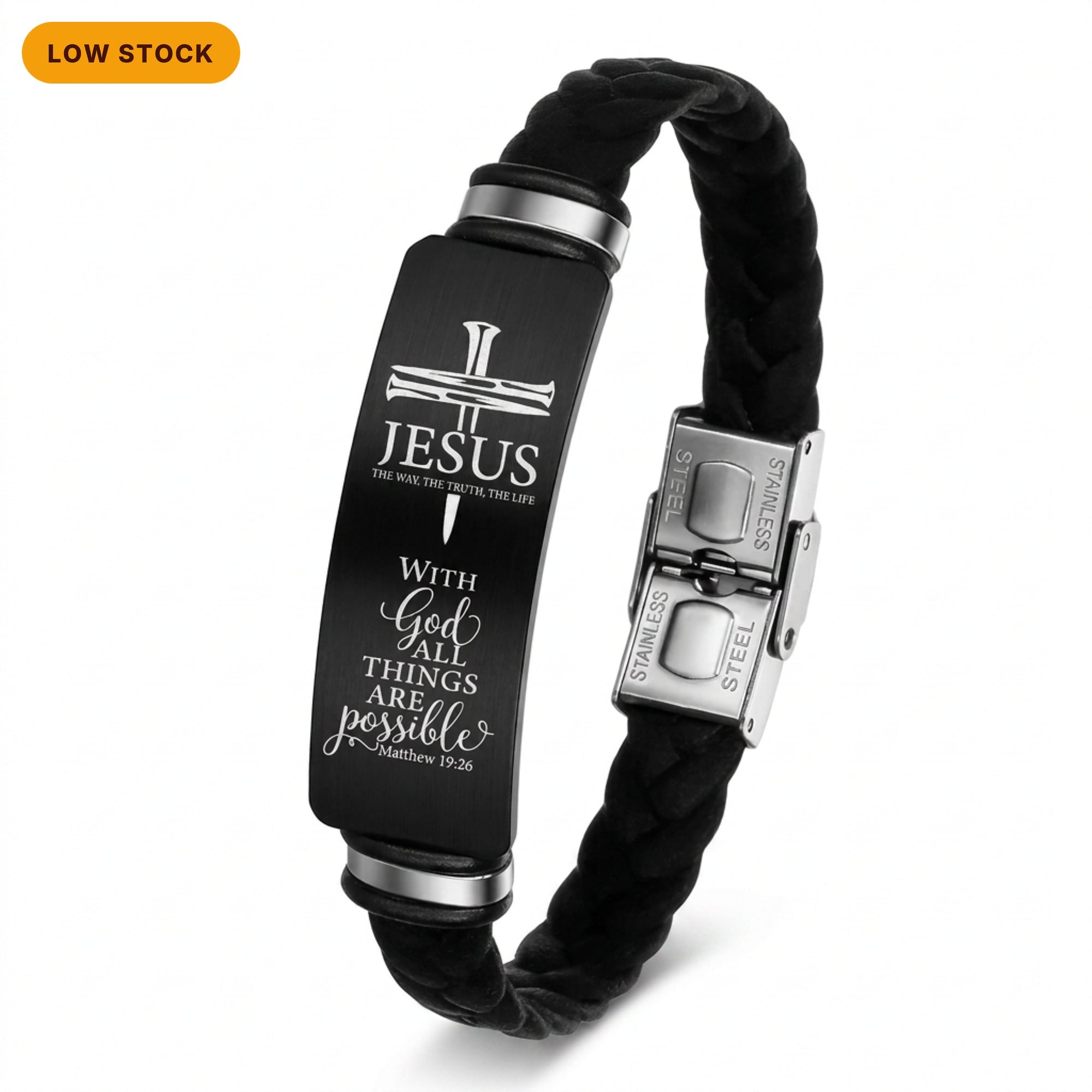 Jesus "With God All Things Are Possible" Bracelet, Matthew 19:26 Christian Bracelet