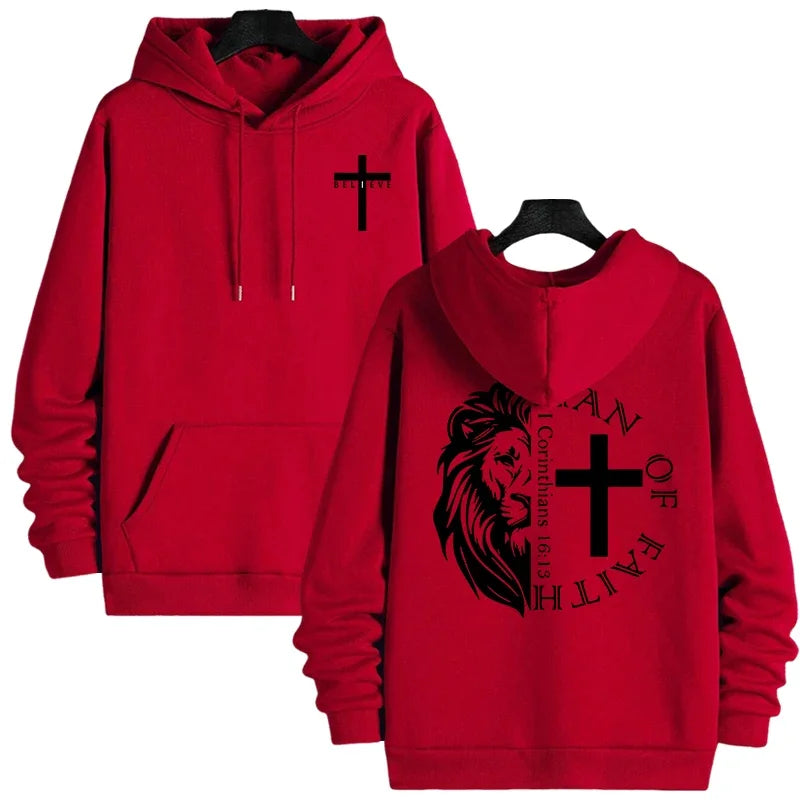 Man of Faith Pullover Hoodie, 1 Corinthians 16:13 Faith Sweatshirt
