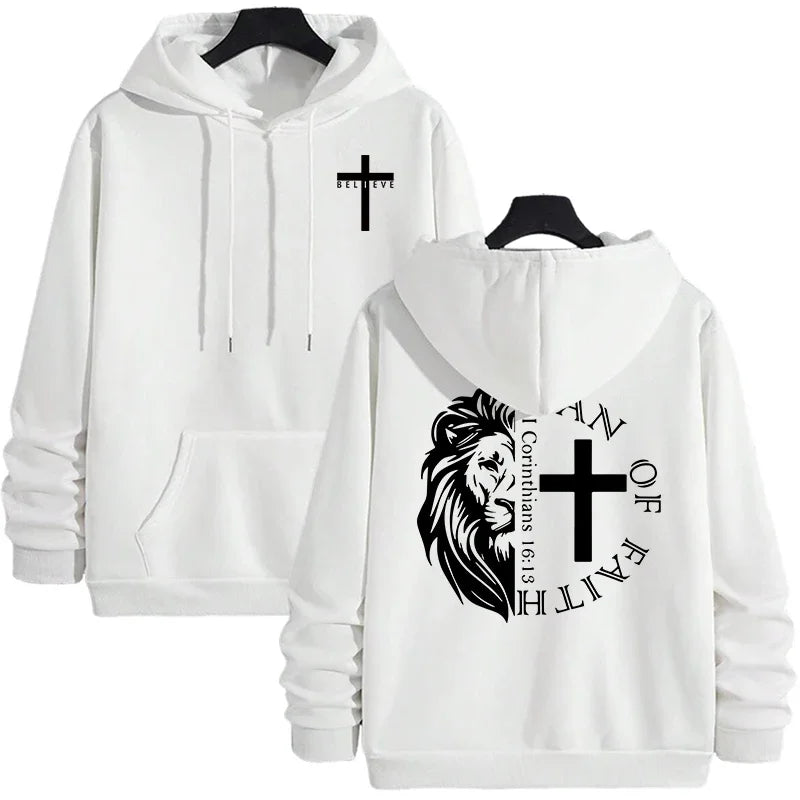 Man of Faith Pullover Hoodie, 1 Corinthians 16:13 Faith Sweatshirt