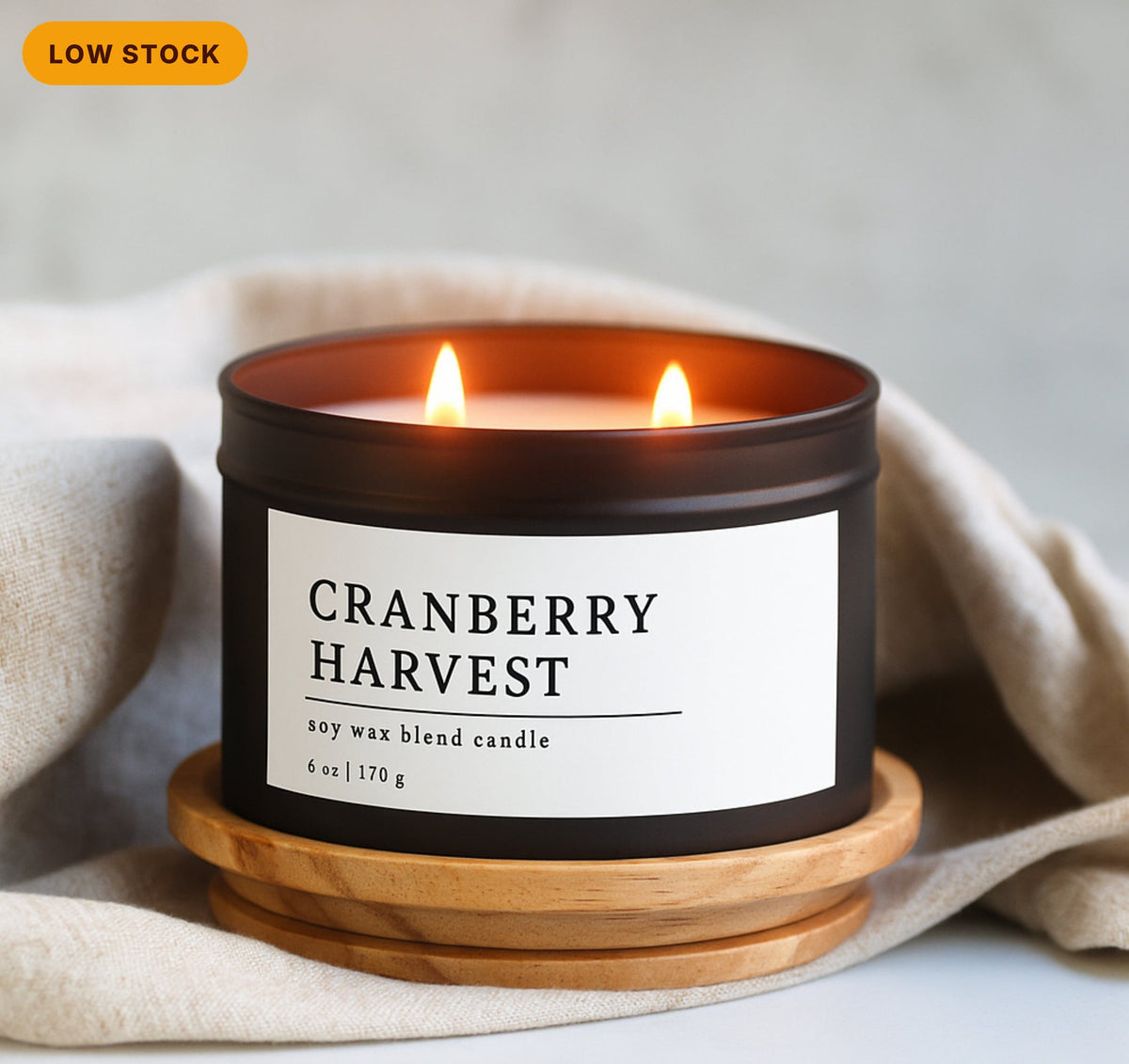 Cranberry Harvest Soy Wax Blend Candle, Cozy Fall Scent