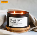 Cranberry Harvest Soy Wax Blend Candle, Cozy Fall Scent