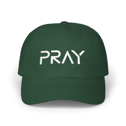 Black cap with Bitcoin logo and text on a white background