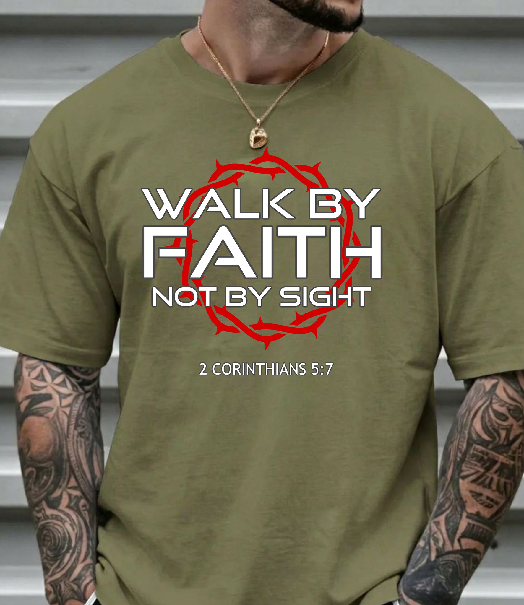 Walk by Faith Not by Sight T-Shirt, 2 Corinthians 5:7 Faith Tee