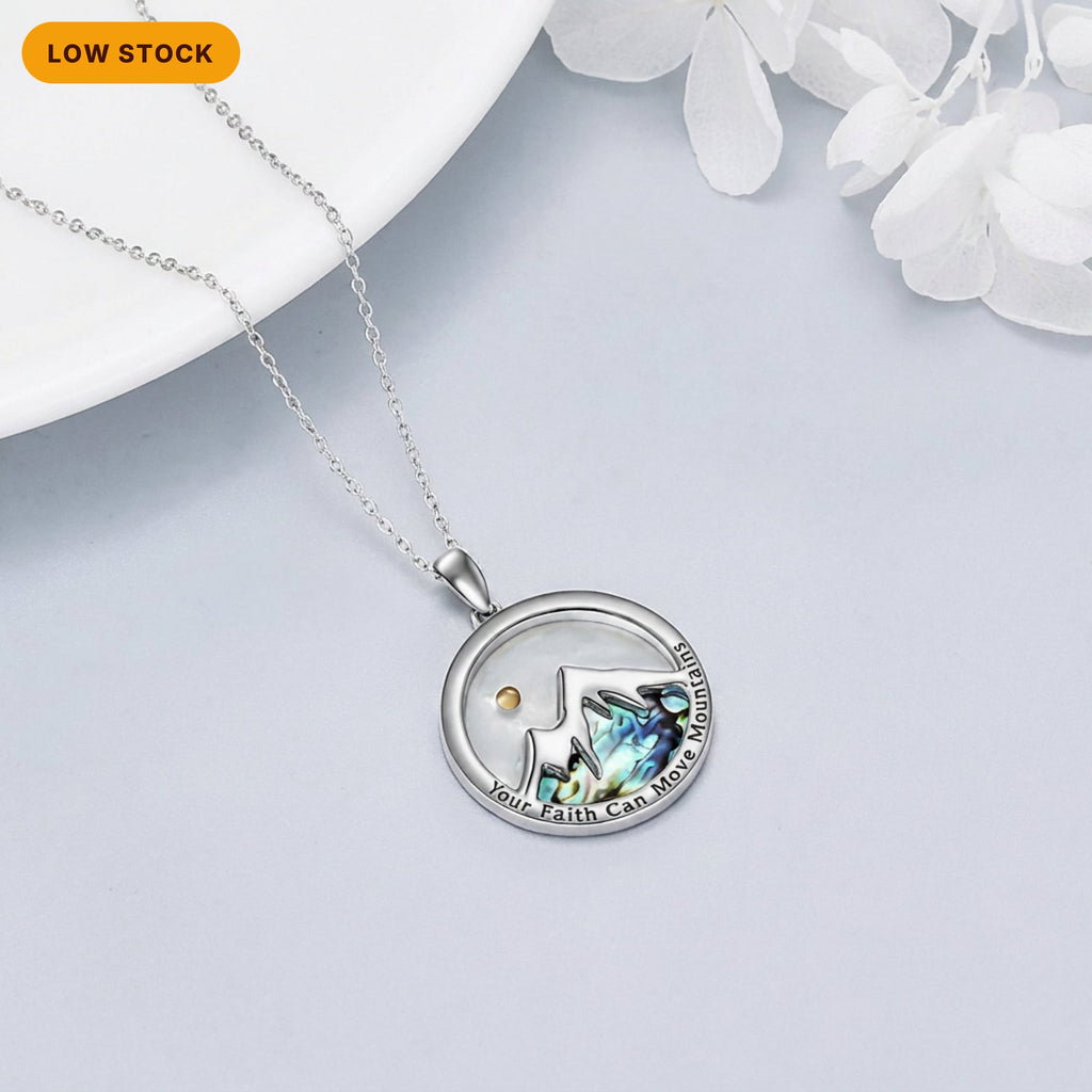Your Faith Can Move Mountains Necklace, Mustard Seed Christian Pendant