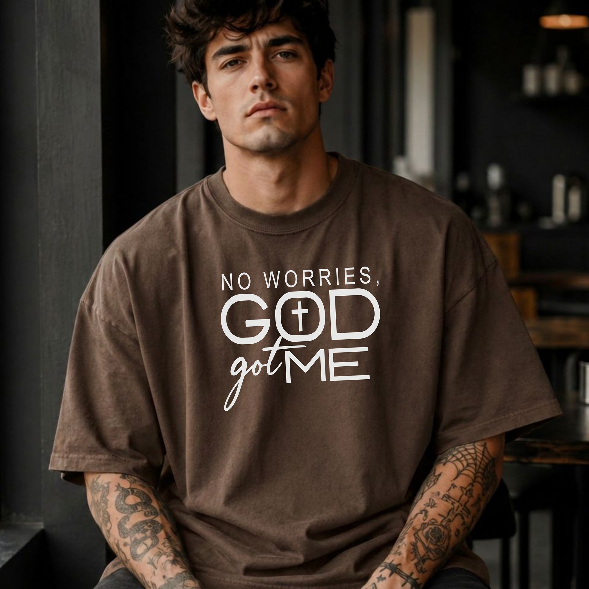No Worries, God Got Me Christian T-Shirt, Inspirational Faith Graphic Tee