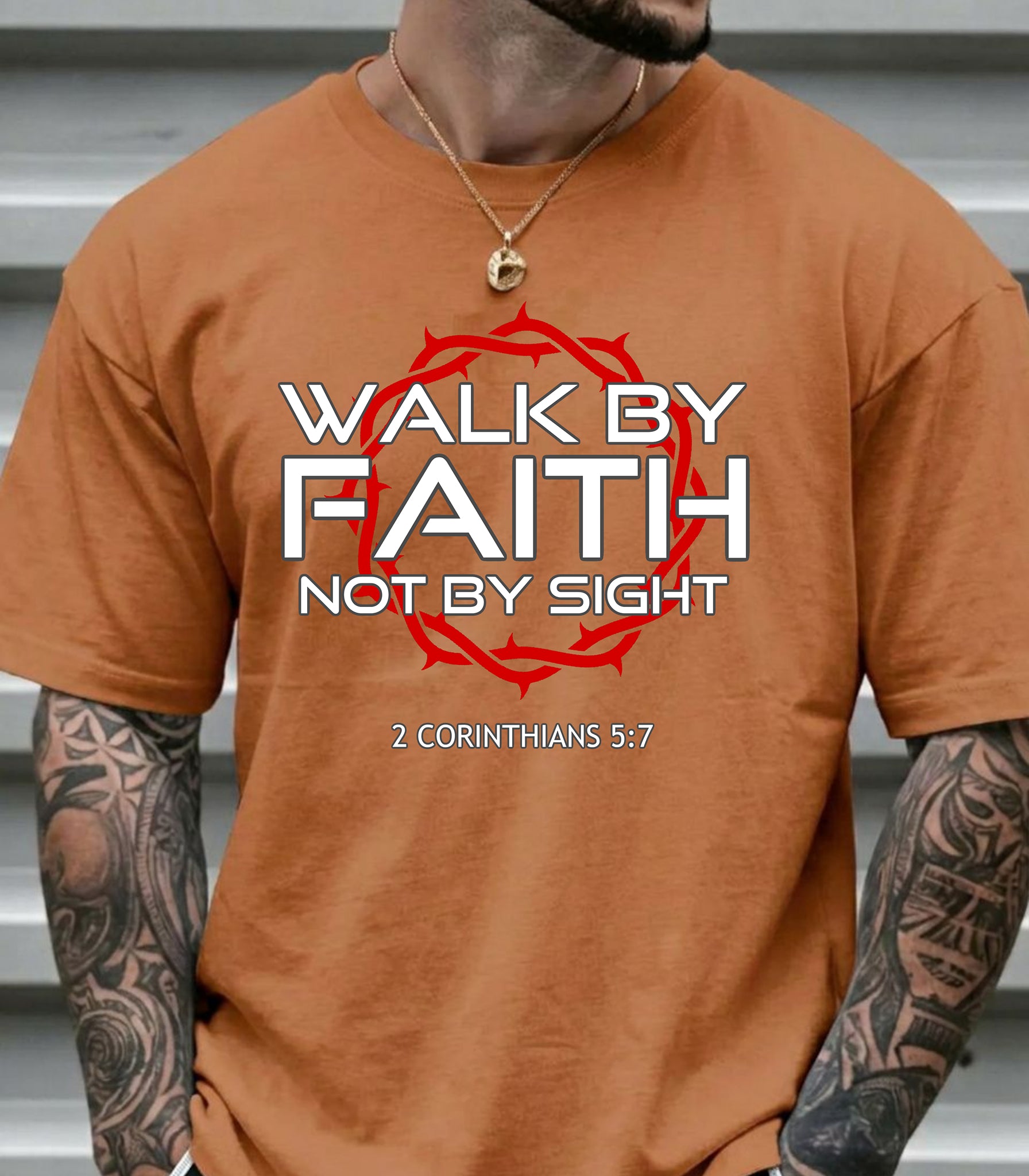 Walk by Faith Not by Sight T-Shirt, 2 Corinthians 5:7 Faith Tee