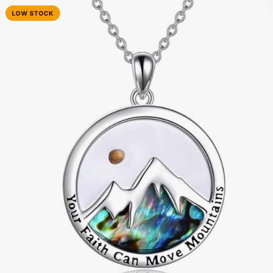 Your Faith Can Move Mountains Necklace, Mustard Seed Christian Pendant
