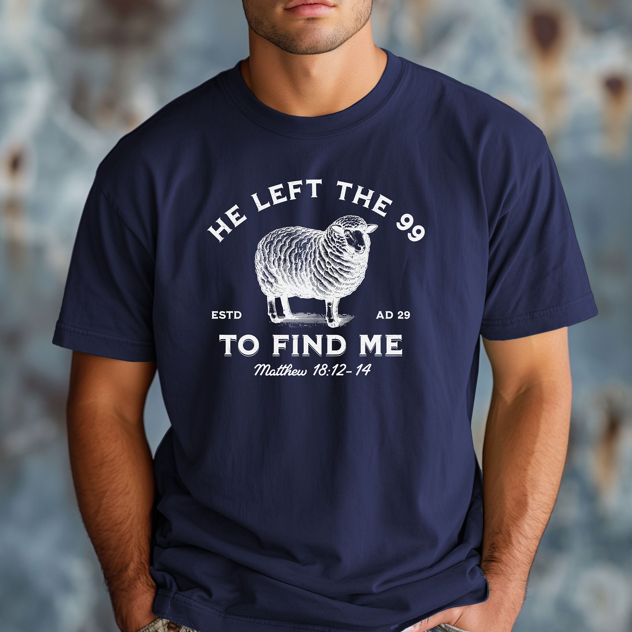 He Left the 99 to Find Me T-Shirt, Matthew 18:12–14 Faith Tee