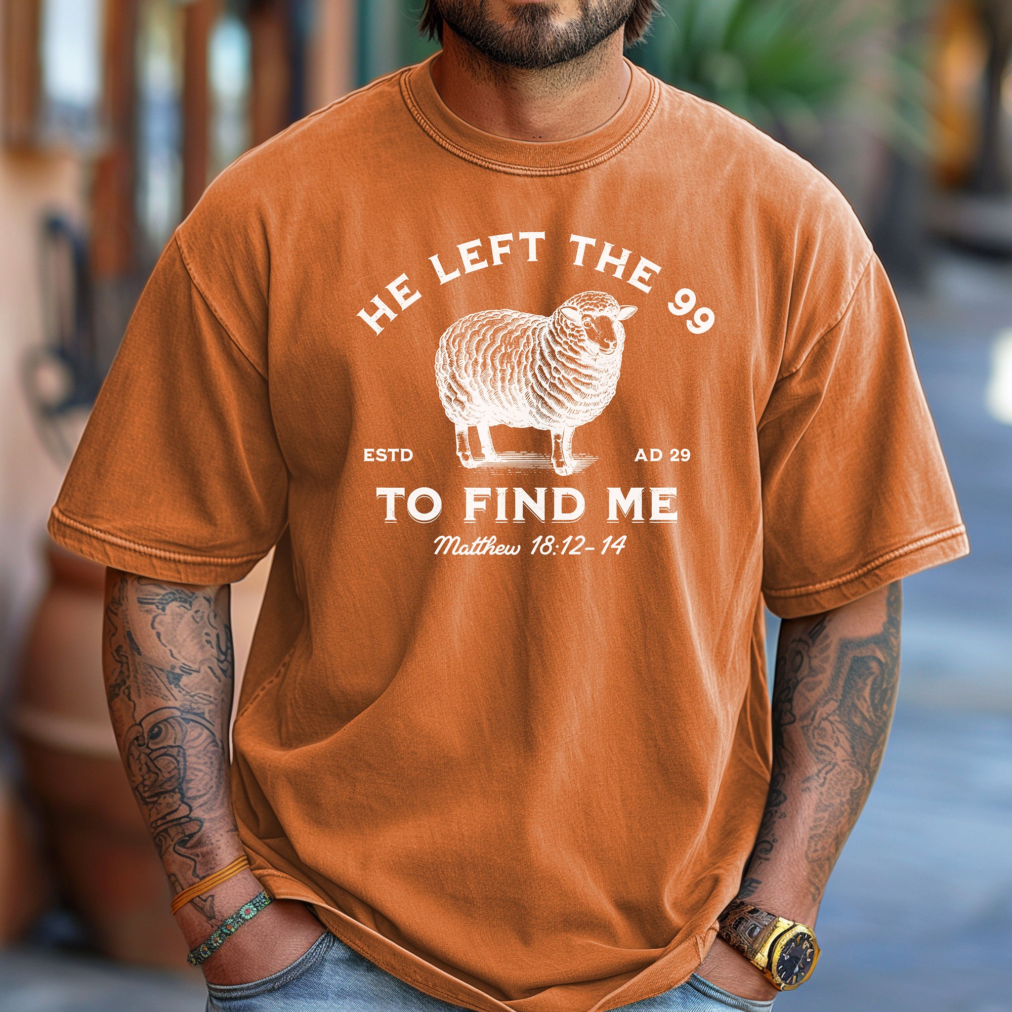 He Left the 99 to Find Me T-Shirt, Matthew 18:12–14 Faith Tee