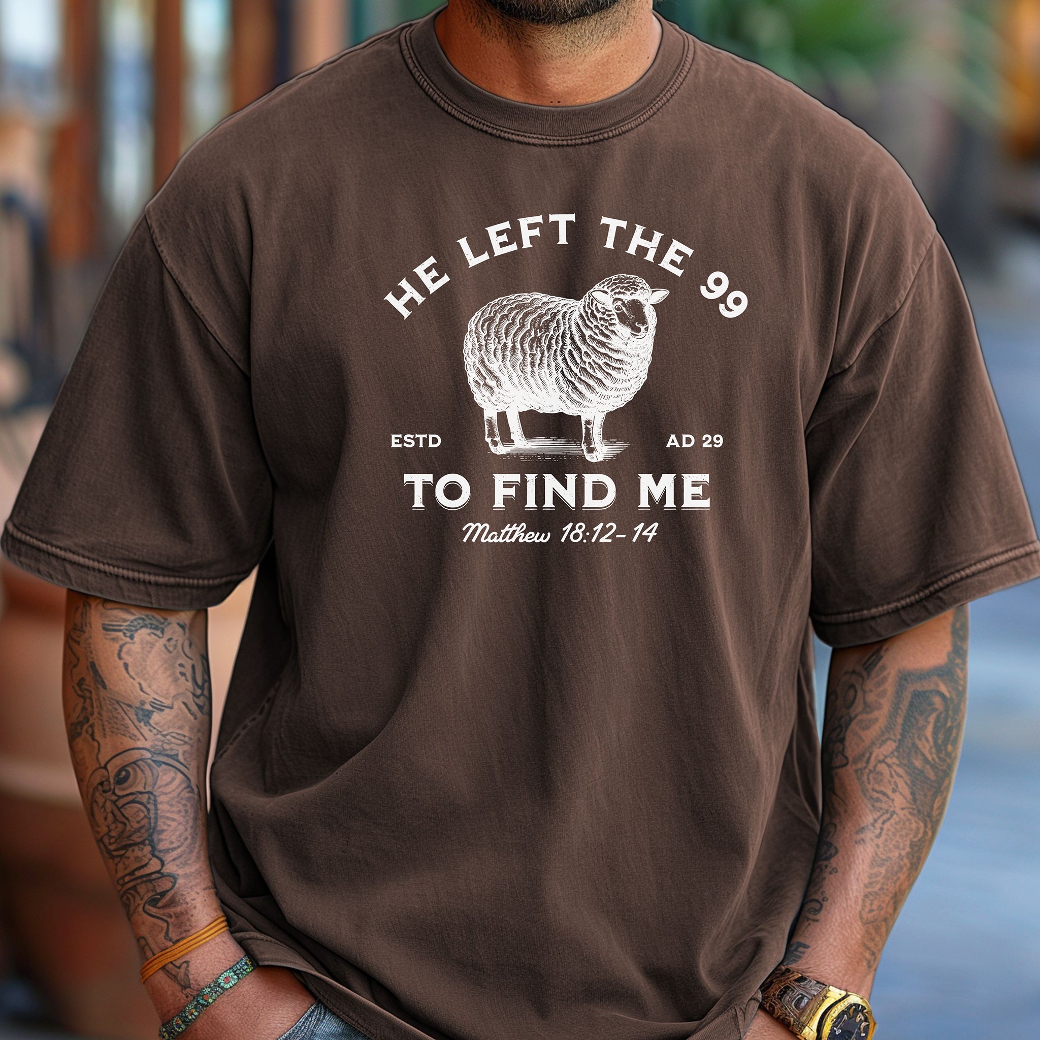 He Left the 99 to Find Me T-Shirt, Matthew 18:12–14 Faith Tee