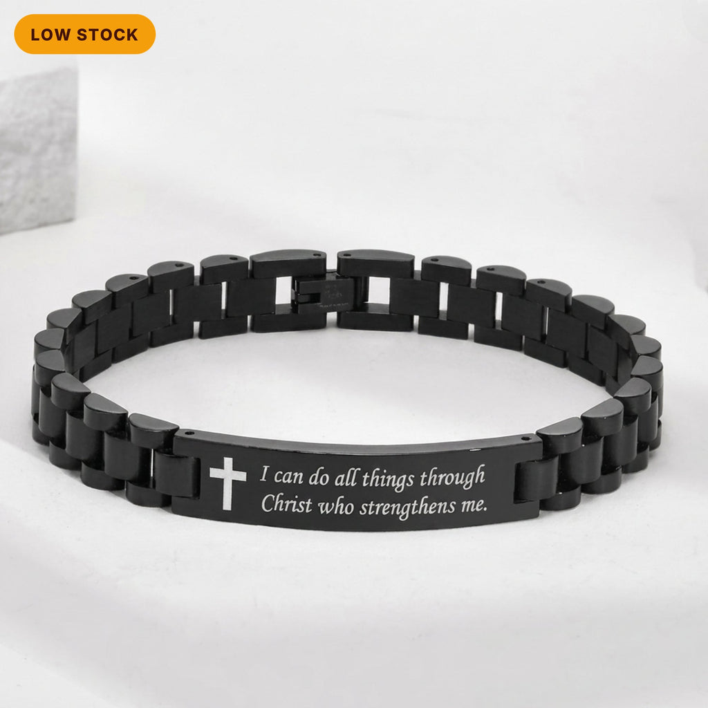 I Can Do All Things Through Christ Stainless Steel Bracelet, Philippians 4:13