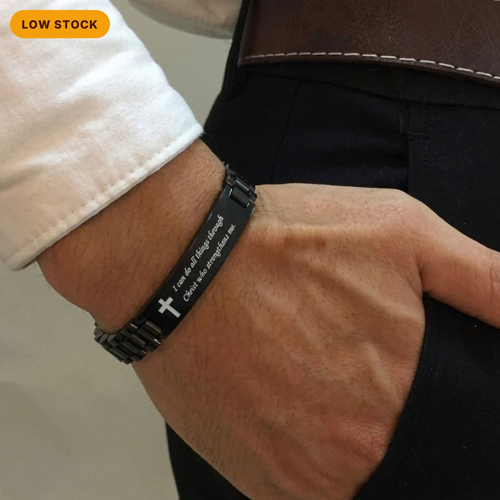 I Can Do All Things Through Christ Stainless Steel Bracelet, Philippians 4:13
