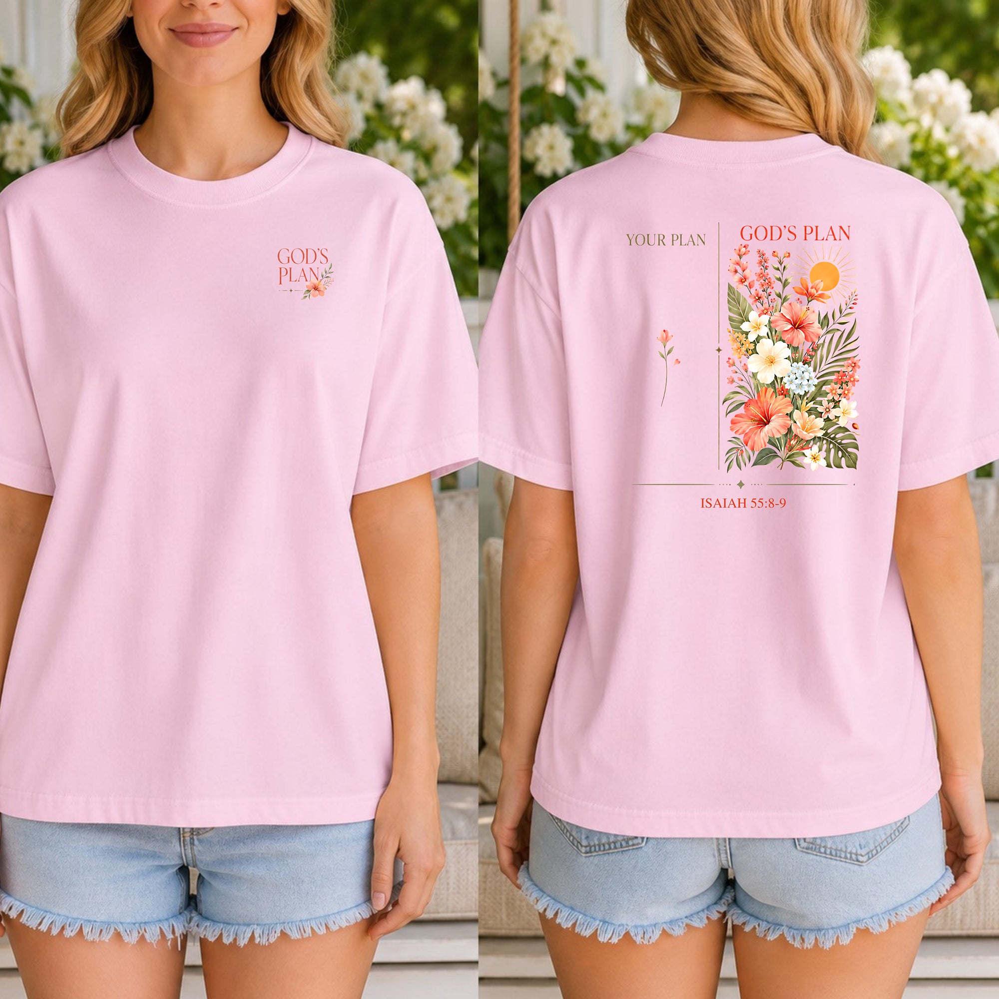 God’s Plan Isaiah 55:8–9 Floral T-Shirt