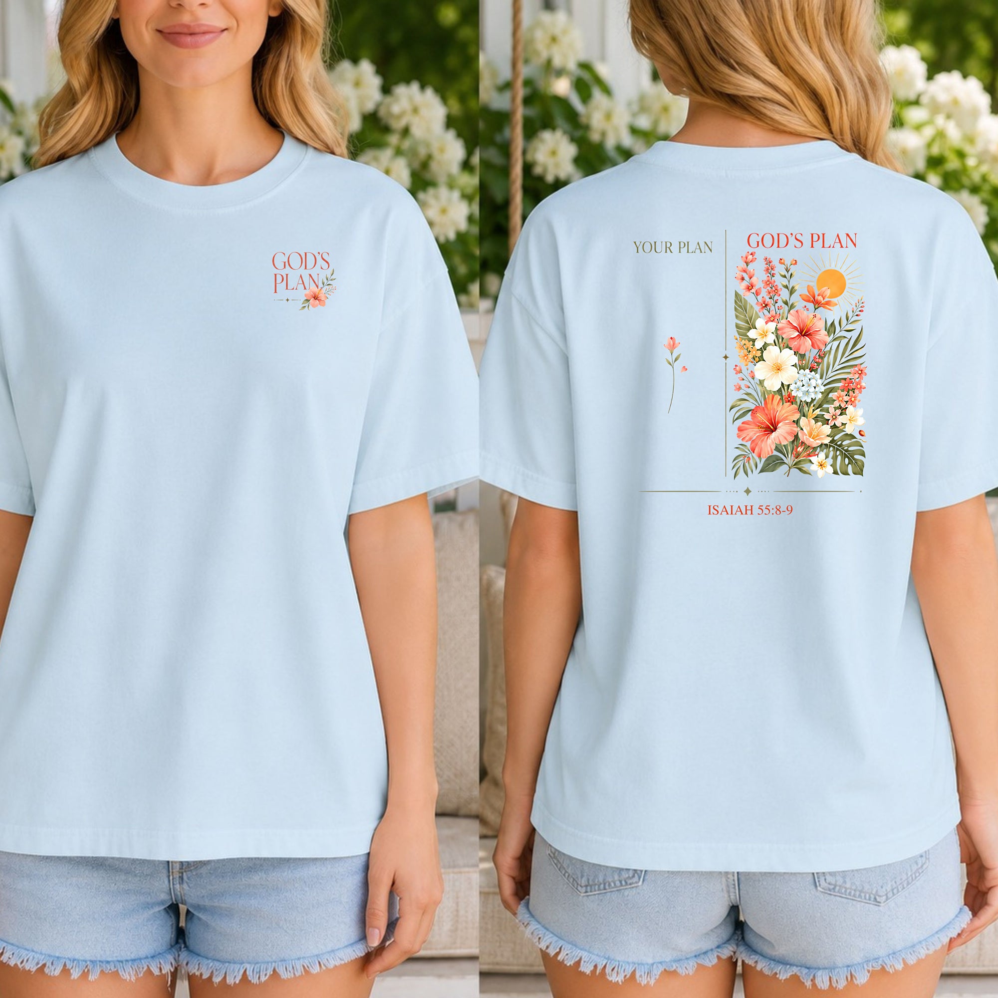 God’s Plan Isaiah 55:8–9 Floral T-Shirt