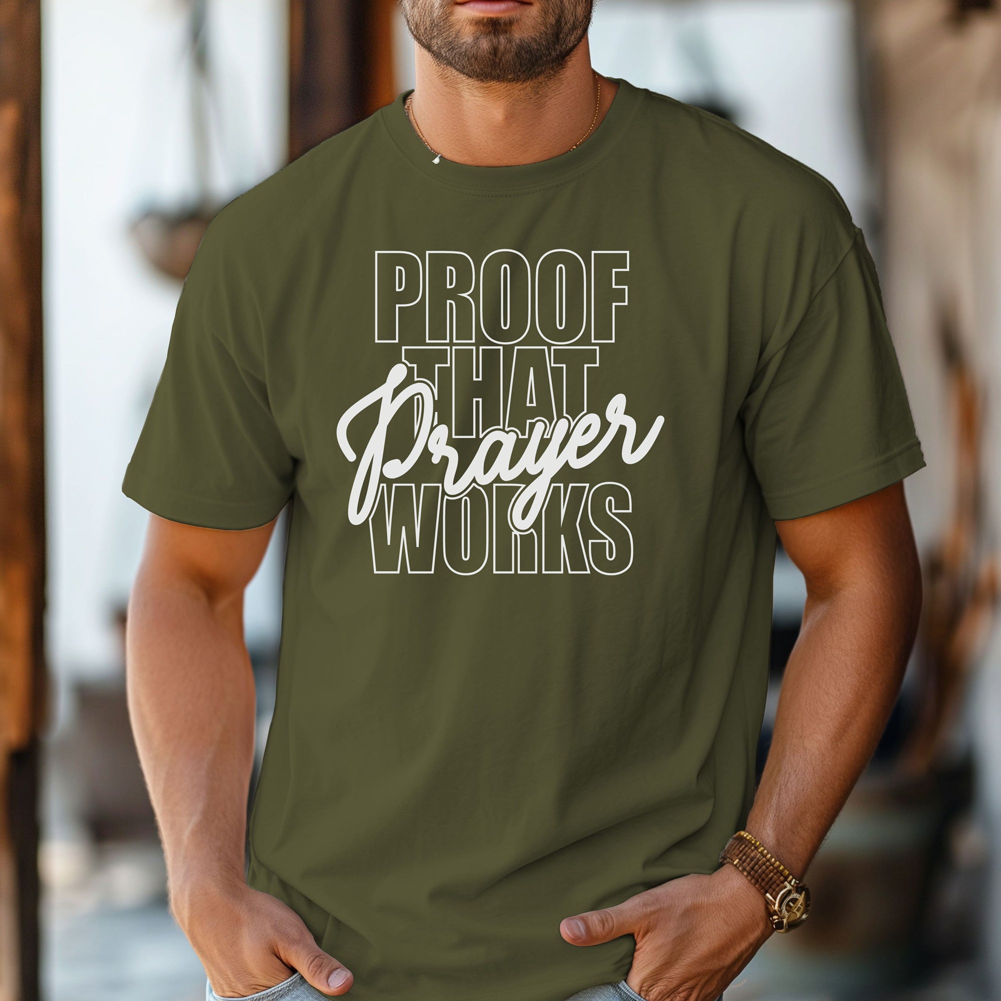 Proof That Prayer Works T-Shirt, Inspirational Faith Graphic Tee
