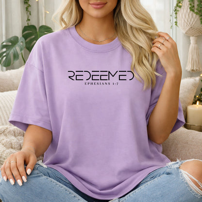 Redeemed Christian T-Shirt, Ephesians 1:7 Faith Graphic Tee
