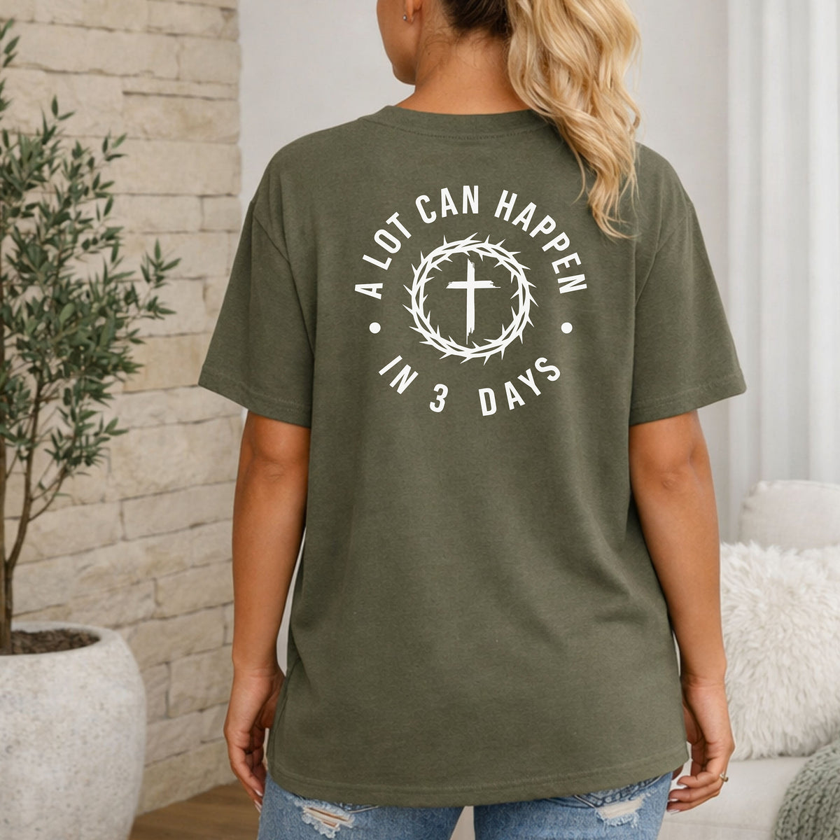 A Lot Can Happen in 3 Days Christian T-Shirt, Resurrection Faith Tee