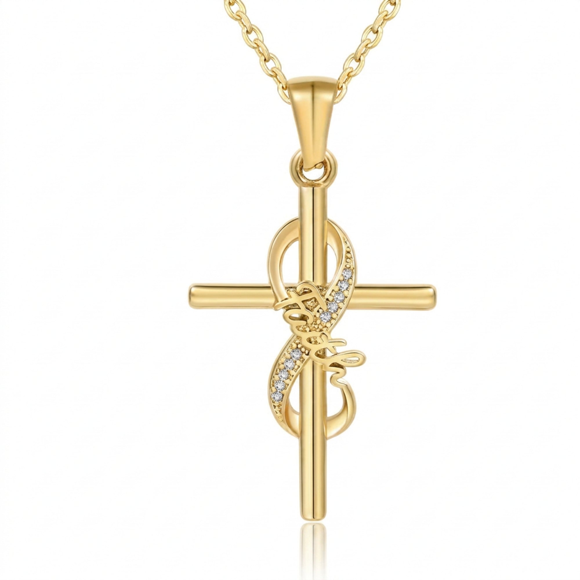 Elegant Faith Cross Necklace, Inspirational Faith Jewelry