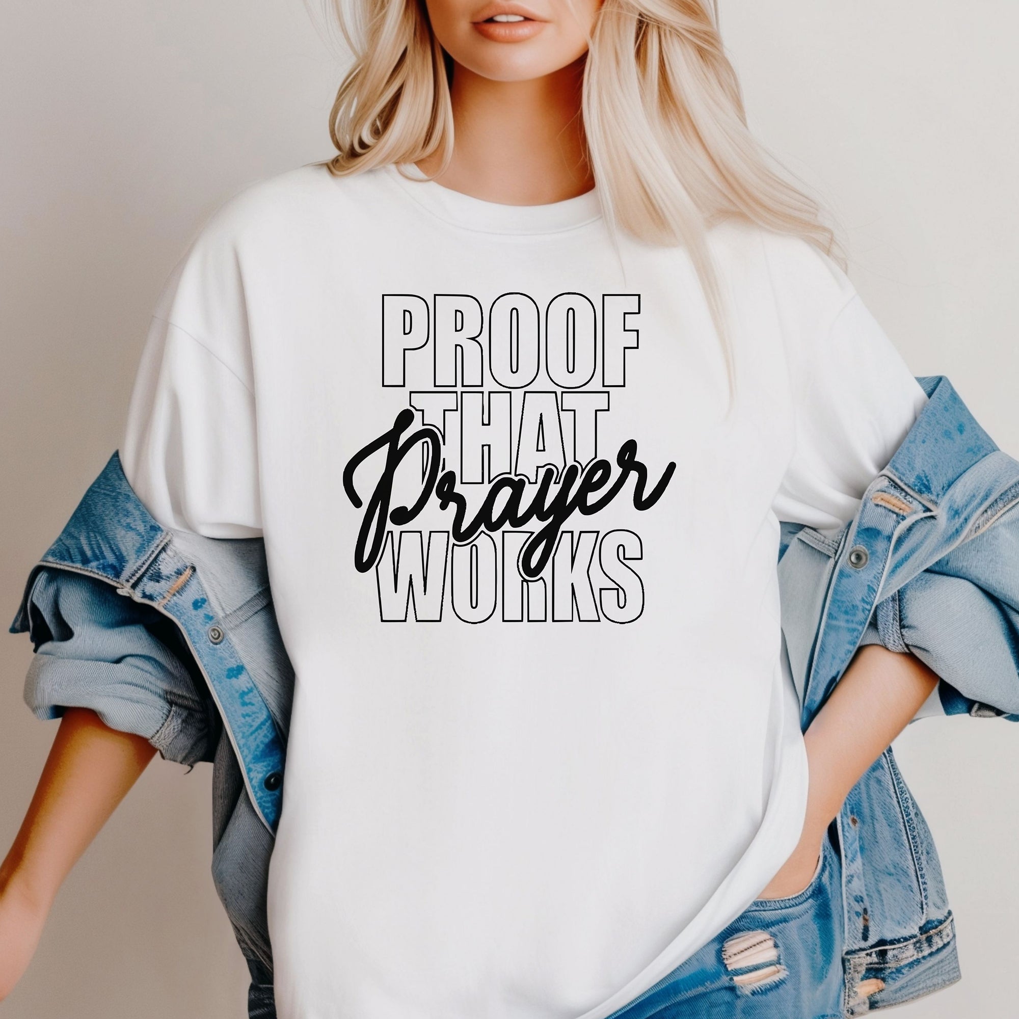Proof That Prayer Works T-Shirt, Inspirational Faith Graphic Tee
