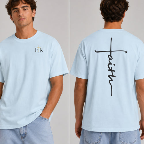 Faith Cross Back Print T-Shirt with FR Logo Pocket , Christian Faith Real Apparel