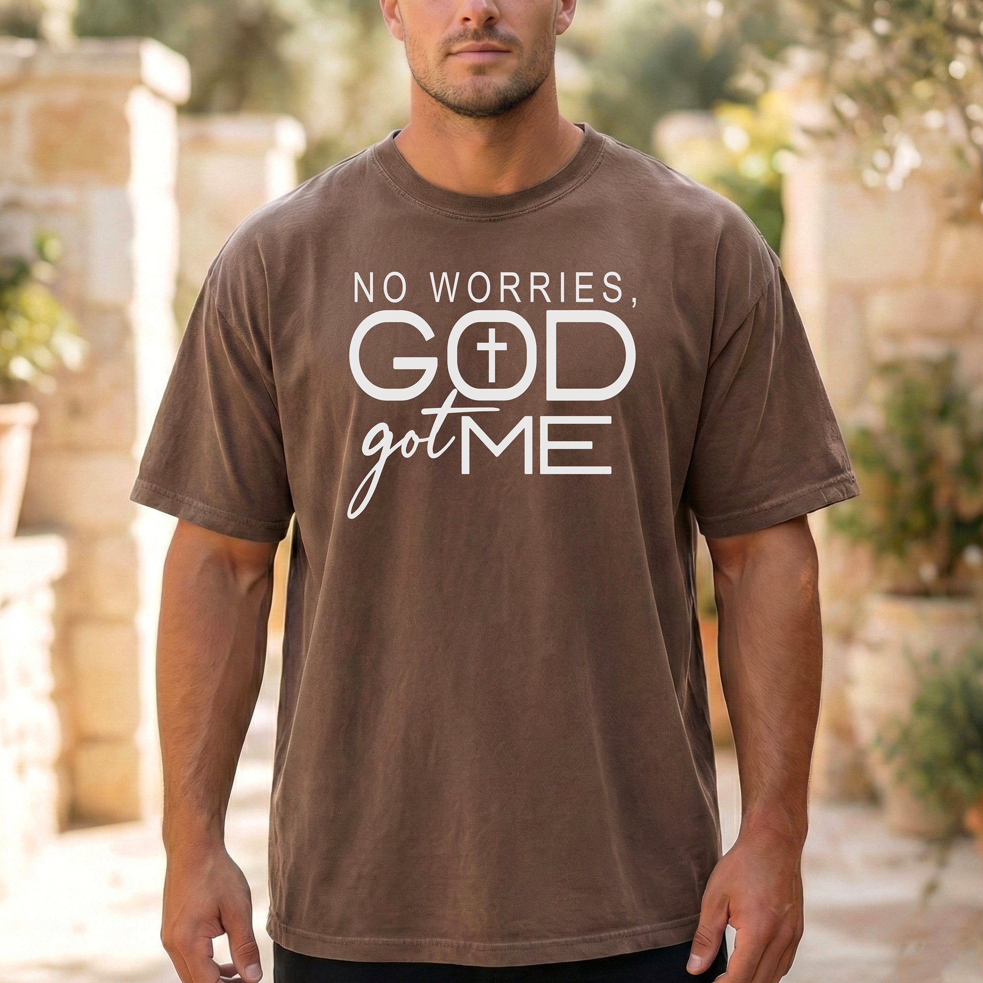 No Worries, God Got Me Christian T-Shirt, Inspirational Faith Graphic Tee