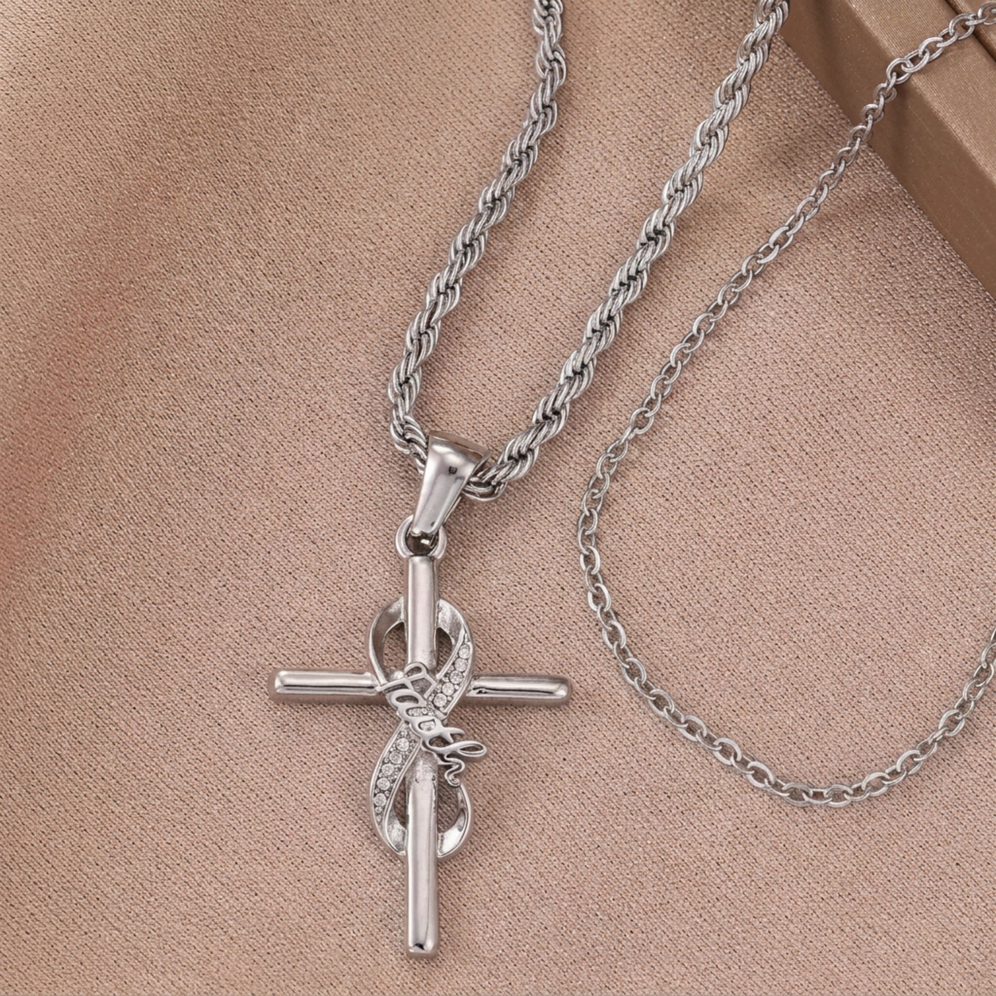 Elegant Faith Cross Necklace, Inspirational Faith Jewelry