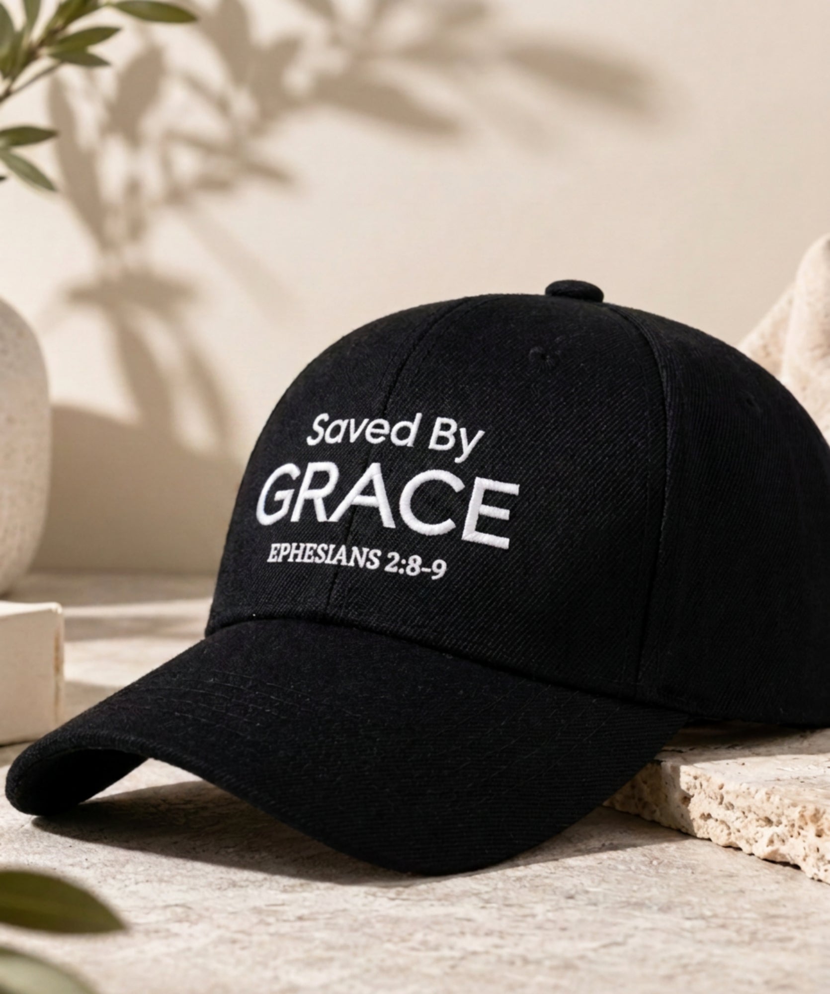 Saved By Grace Embroidered Classic Dad Cap