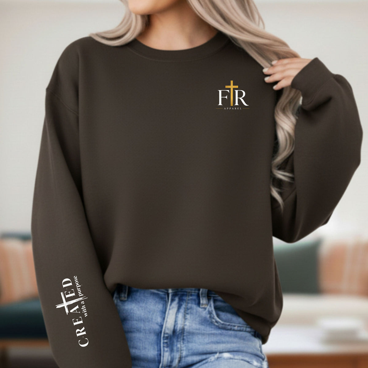 Faith Real Apparel Monogram Christian Sweatshirt
