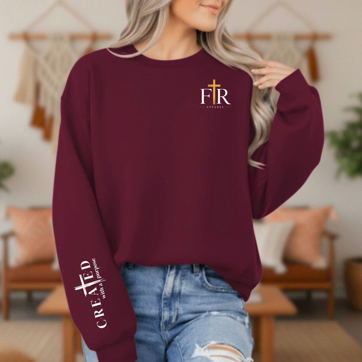 Faith Real Apparel Monogram Christian Sweatshirt