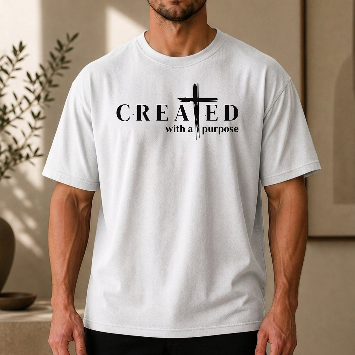 Created With a Purpose T-Shirt, Faith Cross Eph 2:10 Tee